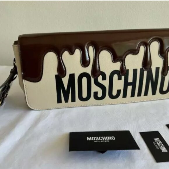 SS22 MOSCHINO Couture Chocolate Dripping Wristlet Handbag  Clutch Jeremy Scott - Picture 2 of 15